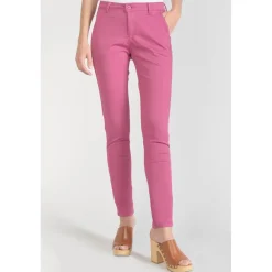 Pantalon chino Dyli3 fuchsia rouge en coton