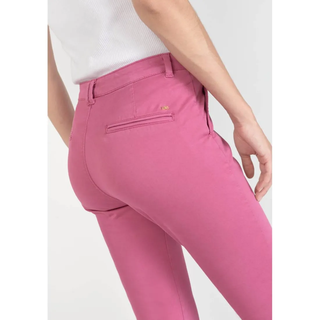 Pantalon chino Dyli3 fuchsia rouge en coton