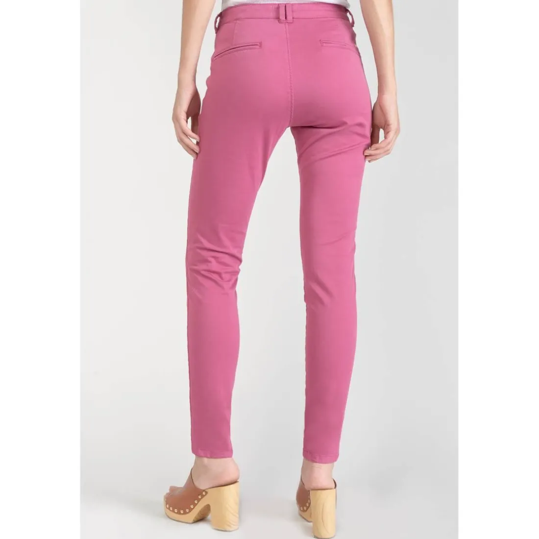 Pantalon chino Dyli3 fuchsia rouge en coton