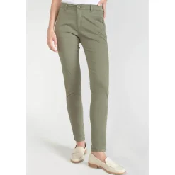 Pantalon chino Dyli3 kaki vert en coton