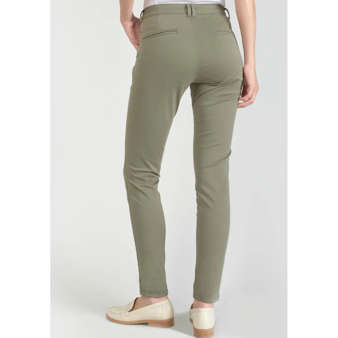 Pantalon chino Dyli3 kaki vert en coton