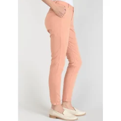Pantalon chino Dyli3 pêche blanc en coton
