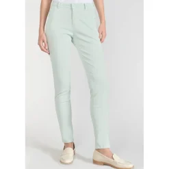 Pantalon chino Dyli3 vert d'eau bleu en coton