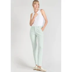 Pantalon chino Dyli3 vert d'eau bleu en coton