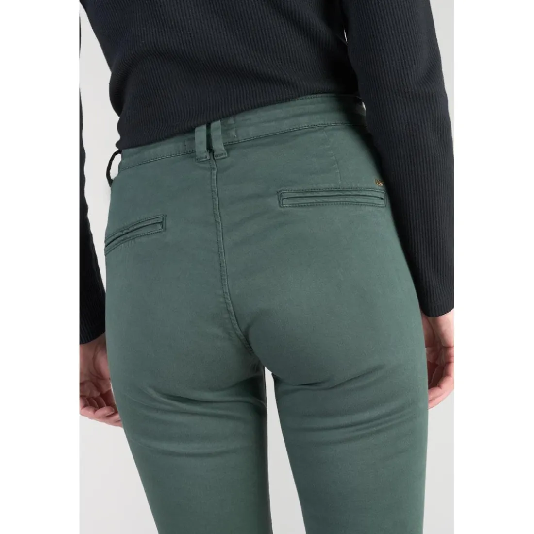Pantalon chino Dyli4 vert bouteille en coton