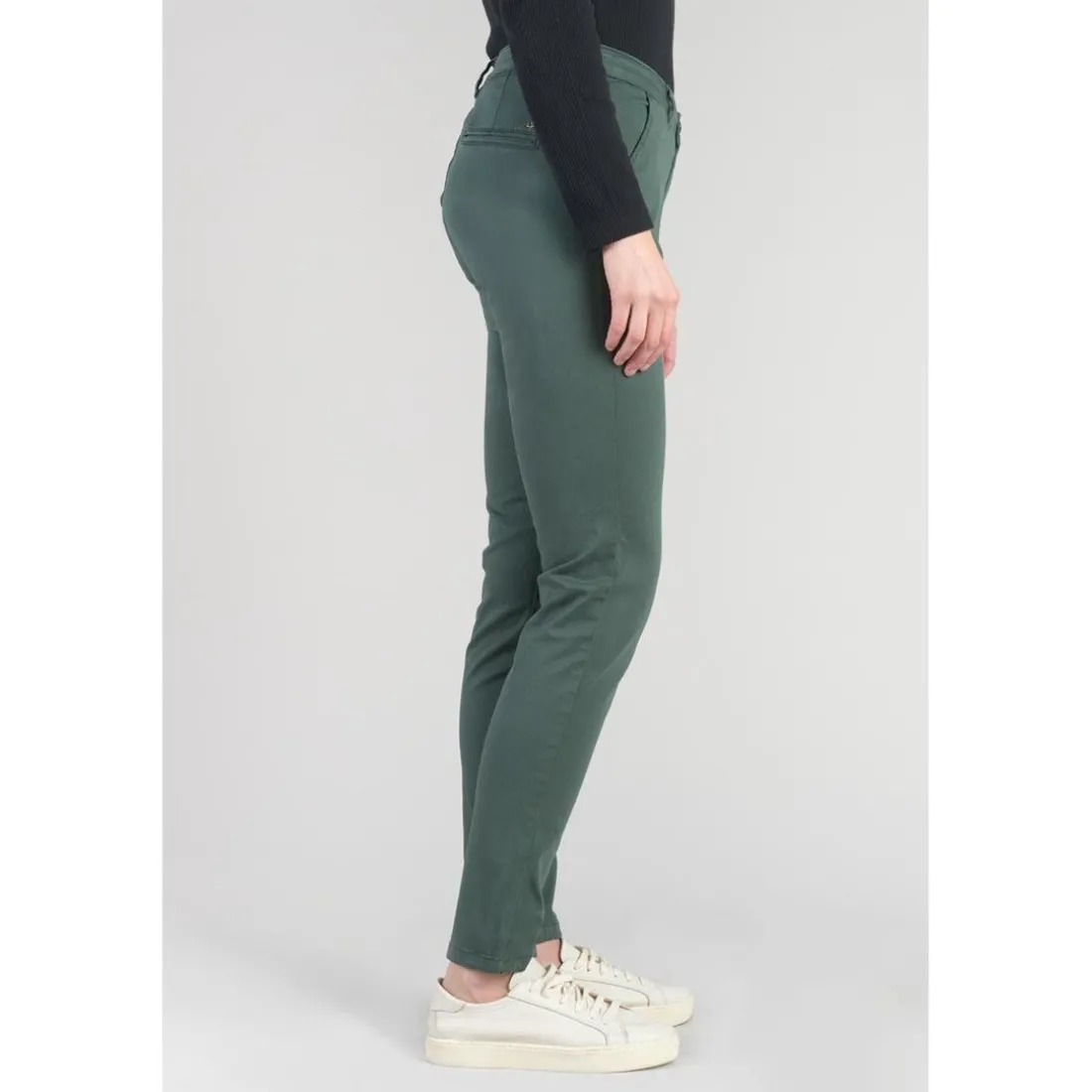 Pantalon chino Dyli4 vert bouteille en coton