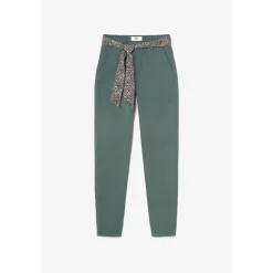 Pantalon chino Dyli4 vert bouteille en coton