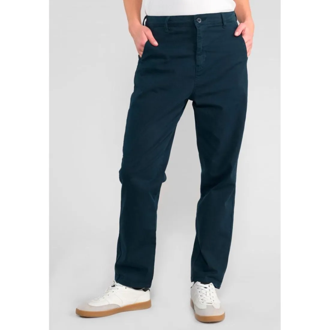 Pantalon chino ERLE bleu Gwen en coton