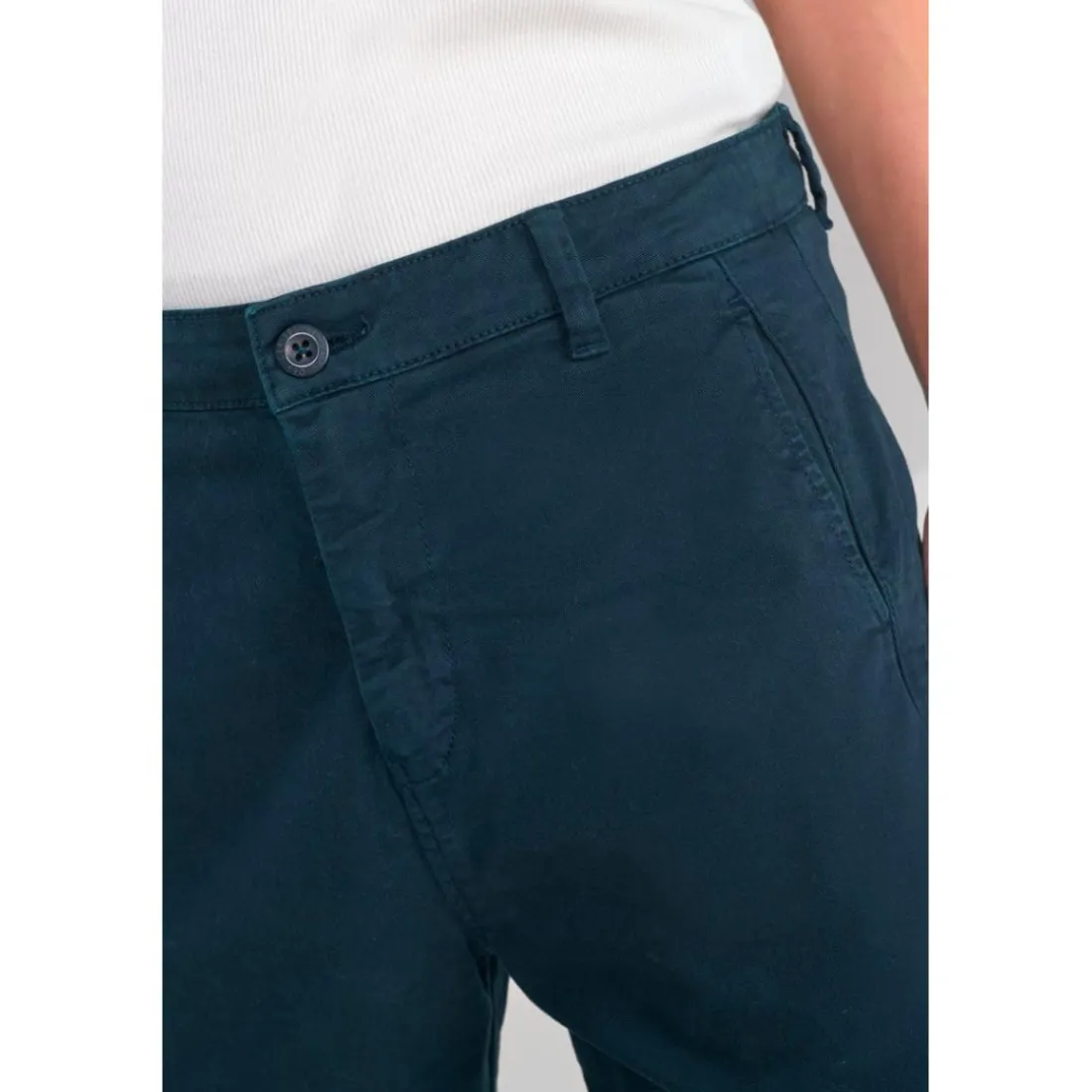 Pantalon chino ERLE bleu Gwen en coton