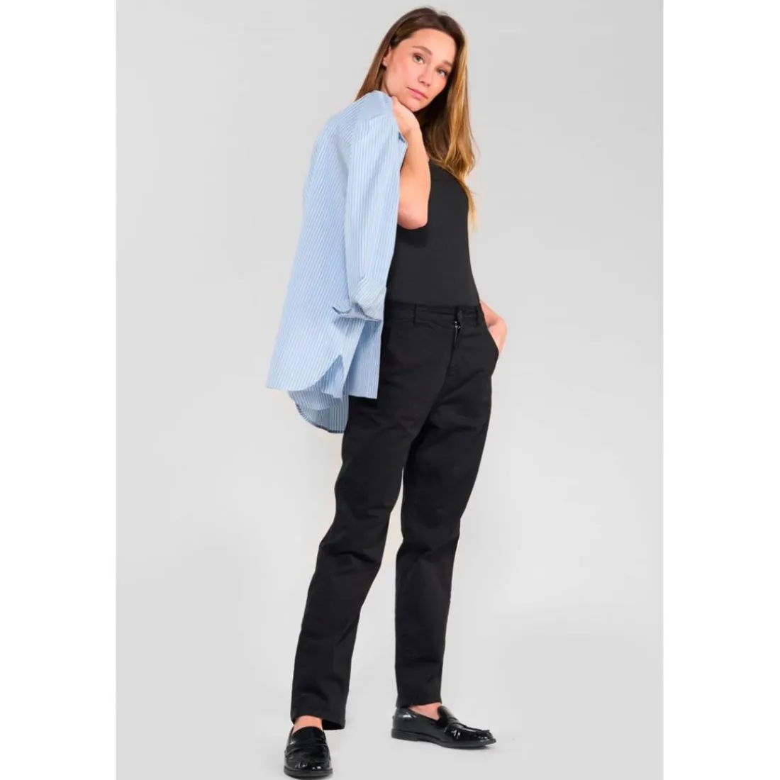Pantalon chino ERLE noir Emma en coton
