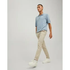 Pantalon chino Slim Fit Gris beige en coton Quinn