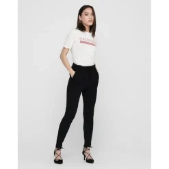 Pantalon Cordon d'attache noir en viscose Jade