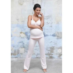 Pantalon de grossesse rose Cache Coeur Lingerie en viscose