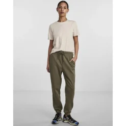Pantalon de survêtement vert en coton Olia