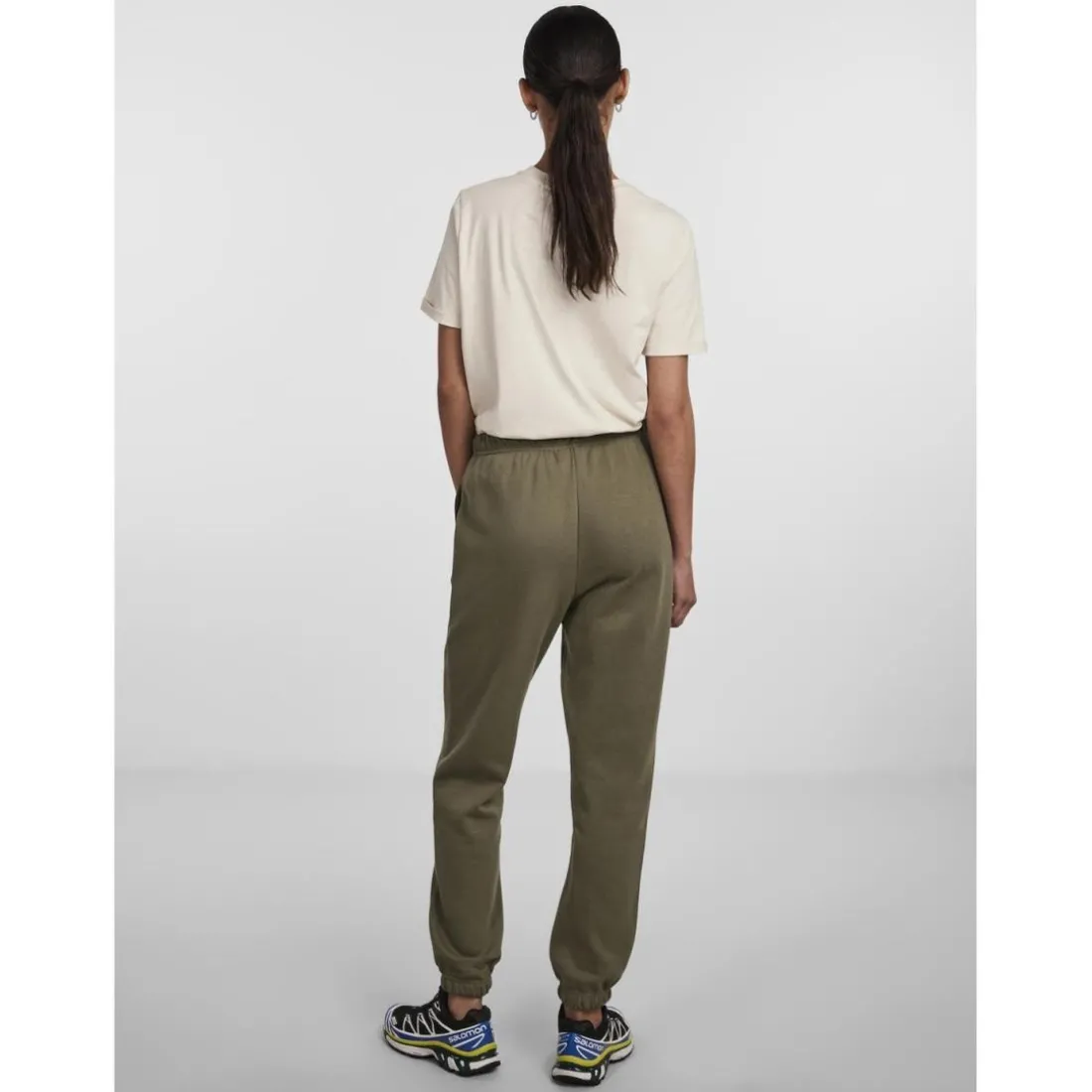 Pantalon de survêtement vert en coton Olia