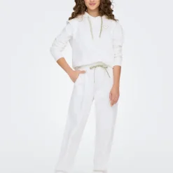 Pantalon decontracté Noomi - Blanc cassé/ Coeur doré en coton Elsie