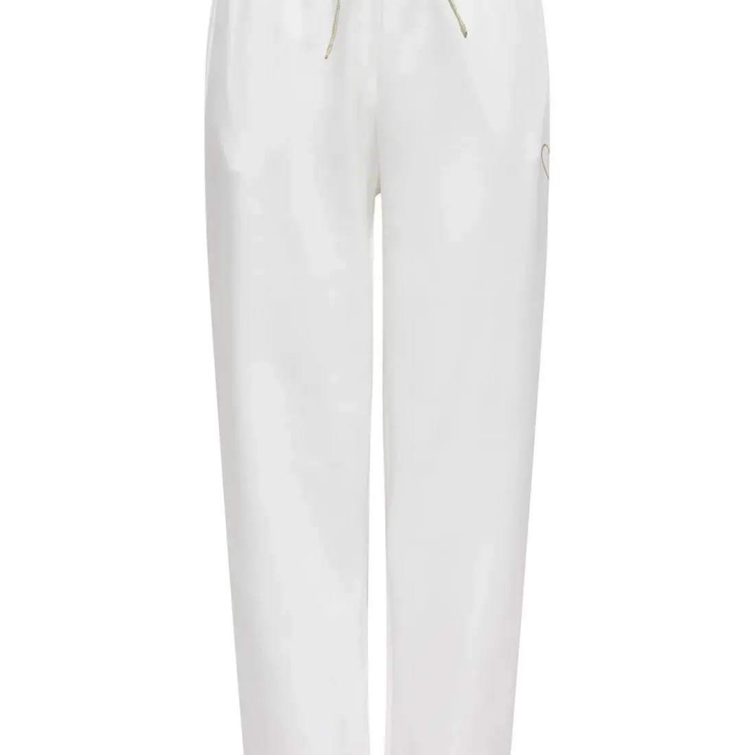 Pantalon decontracté Noomi - Blanc cassé/ Coeur doré en coton Elsie
