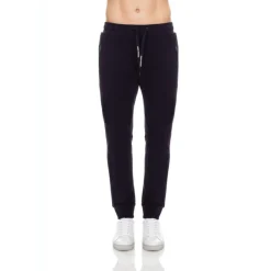 Pantalon droit en coton marine