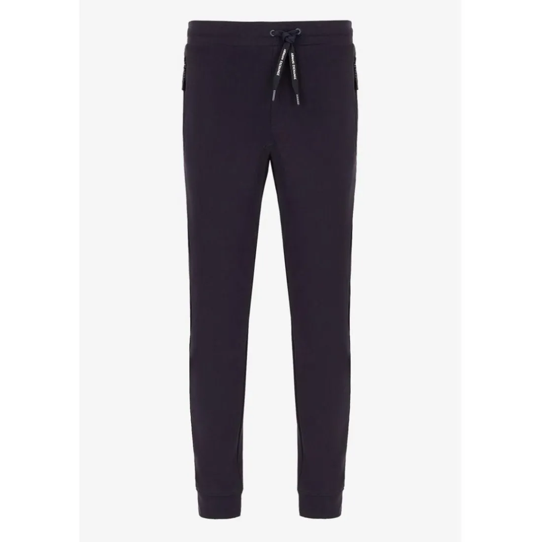 Pantalon droit en coton marine
