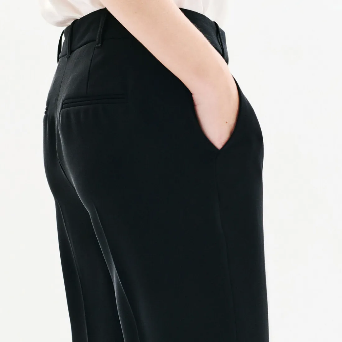 Pantalon droit femme noir