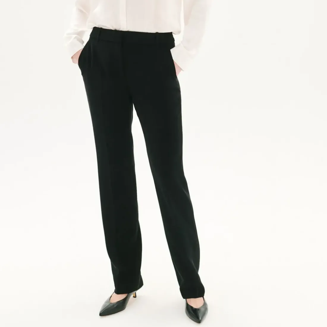 Pantalon droit femme noir