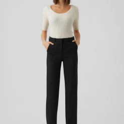 Pantalon droit noir Lana