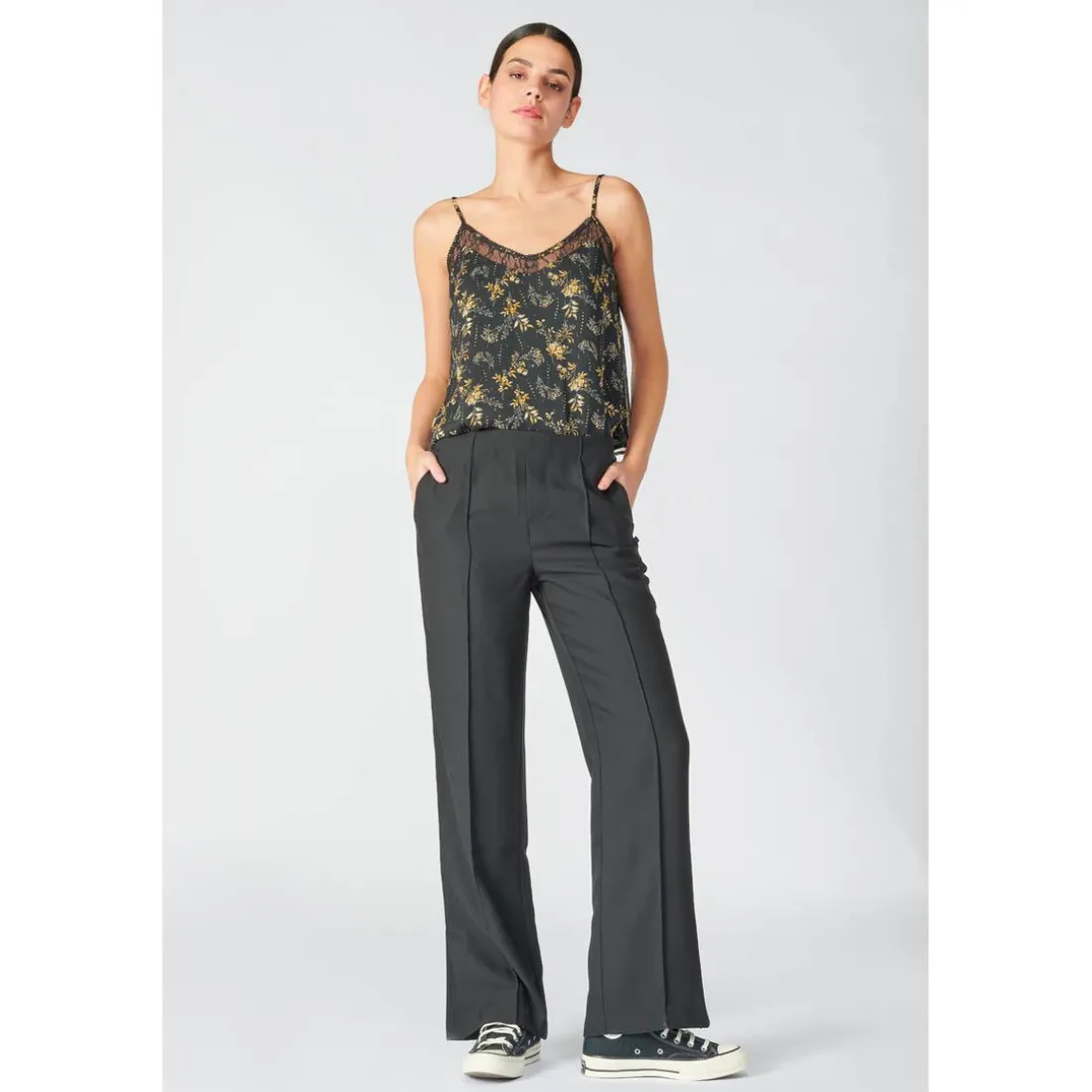 Pantalon droit ROSALY noir