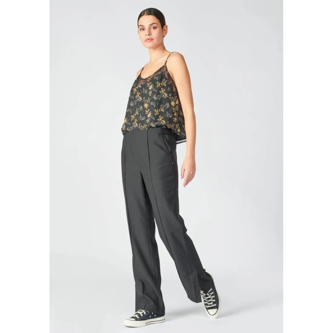 Pantalon droit ROSALY noir