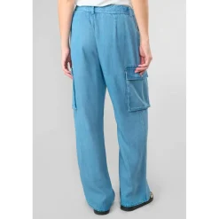Pantalon droit SCAEVO bleu en tencel