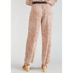 Pantalon droit YESA orange en viscose