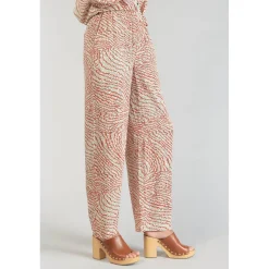 Pantalon droit YESA orange en viscose