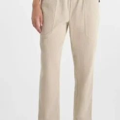 Pantalon droite CORDO beige Queen en coton