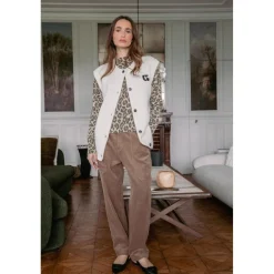 Pantalon droite CORDO marron Maud en coton