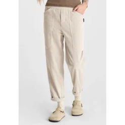 Pantalon droite CORDOGI beige en coton Rose