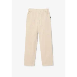 Pantalon droite CORDOGI beige en coton Rose