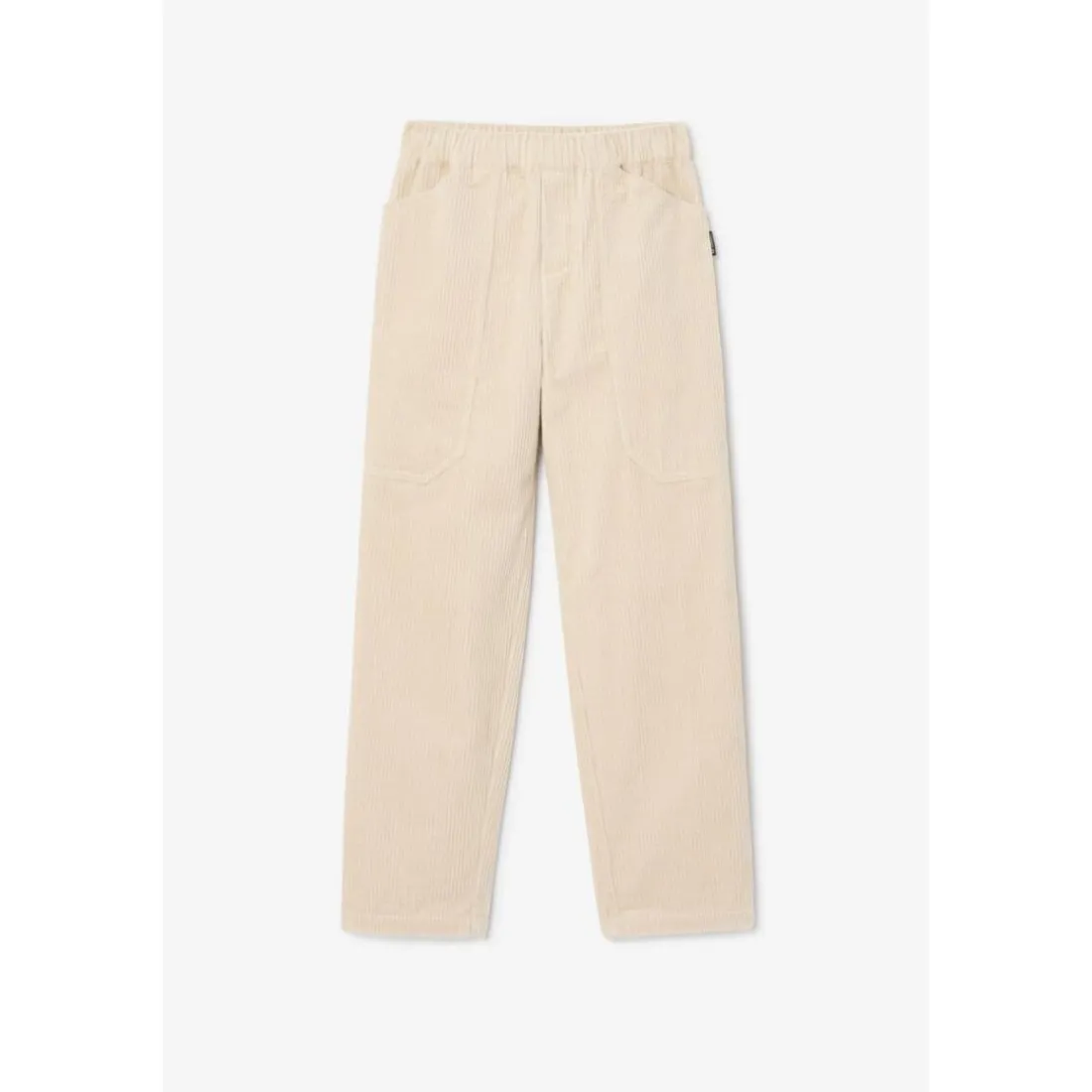 Pantalon droite CORDOGI beige en coton Rose