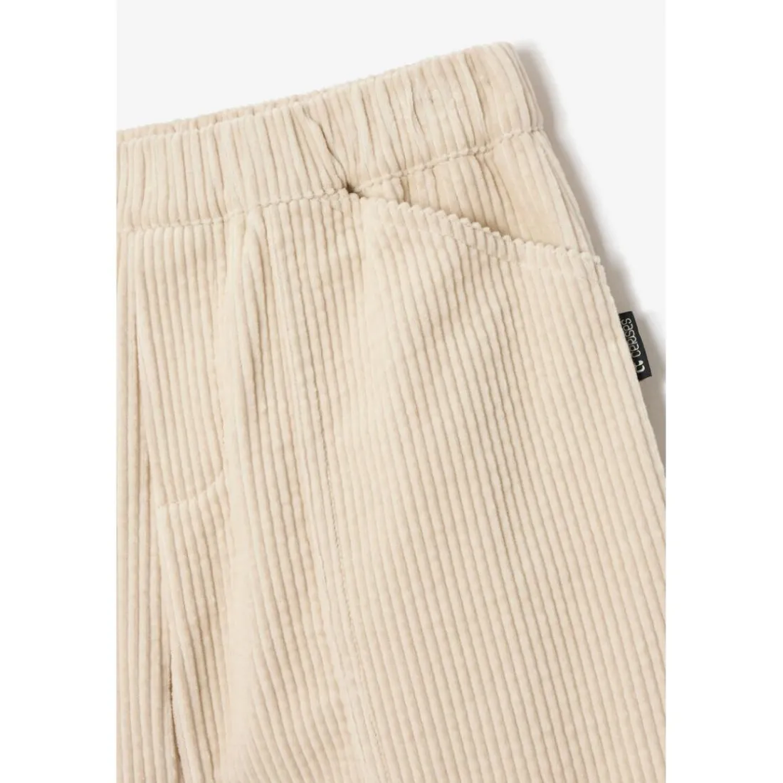 Pantalon droite CORDOGI beige en coton Rose