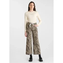 Pantalon droite en jeans marron Zoe
