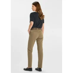 Pantalon droite KRISTIN kaki en coton Yule