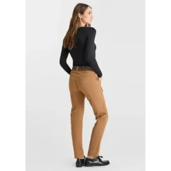 Pantalon droite KRISTIN marron en coton Hana