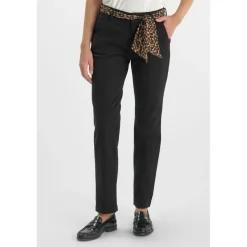 Pantalon droite KRISTIN noir Jade en coton