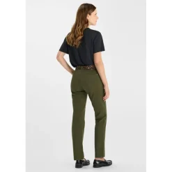 Pantalon droite KRISTIN vert en coton Lucy