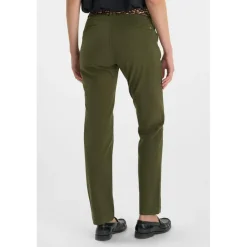 Pantalon droite KRISTIN vert en coton Lucy