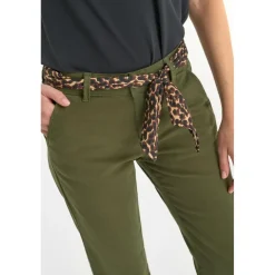Pantalon droite KRISTIN vert en coton Lucy