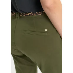 Pantalon droite KRISTIN vert en coton Lucy