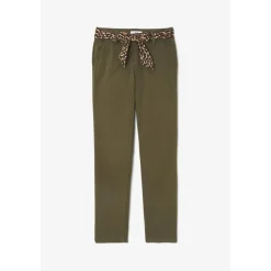 Pantalon droite KRISTIN vert en coton Lucy