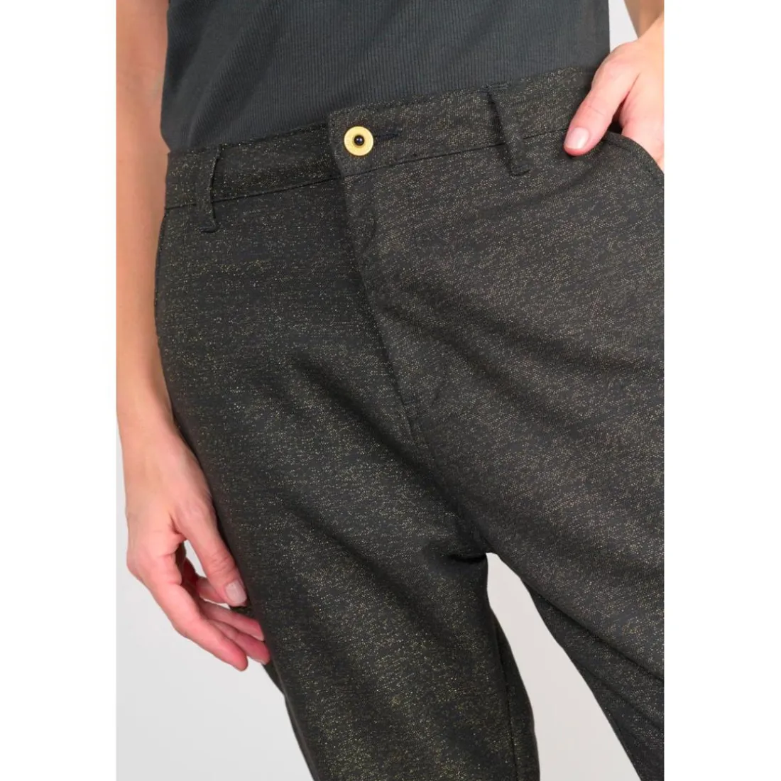 Pantalon droite SPARKLIN noir Lara en coton