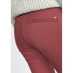 Pantalon dyli bordeaux rouge en coton