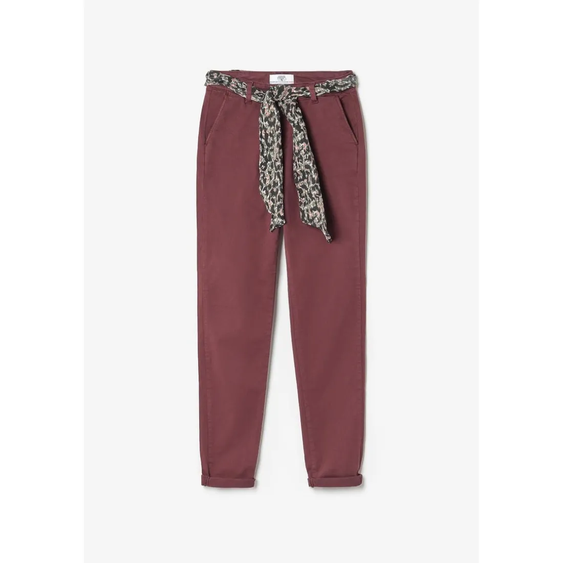 Pantalon dyli bordeaux rouge en coton