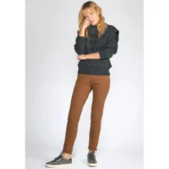 Pantalon dyli caramel marron en coton